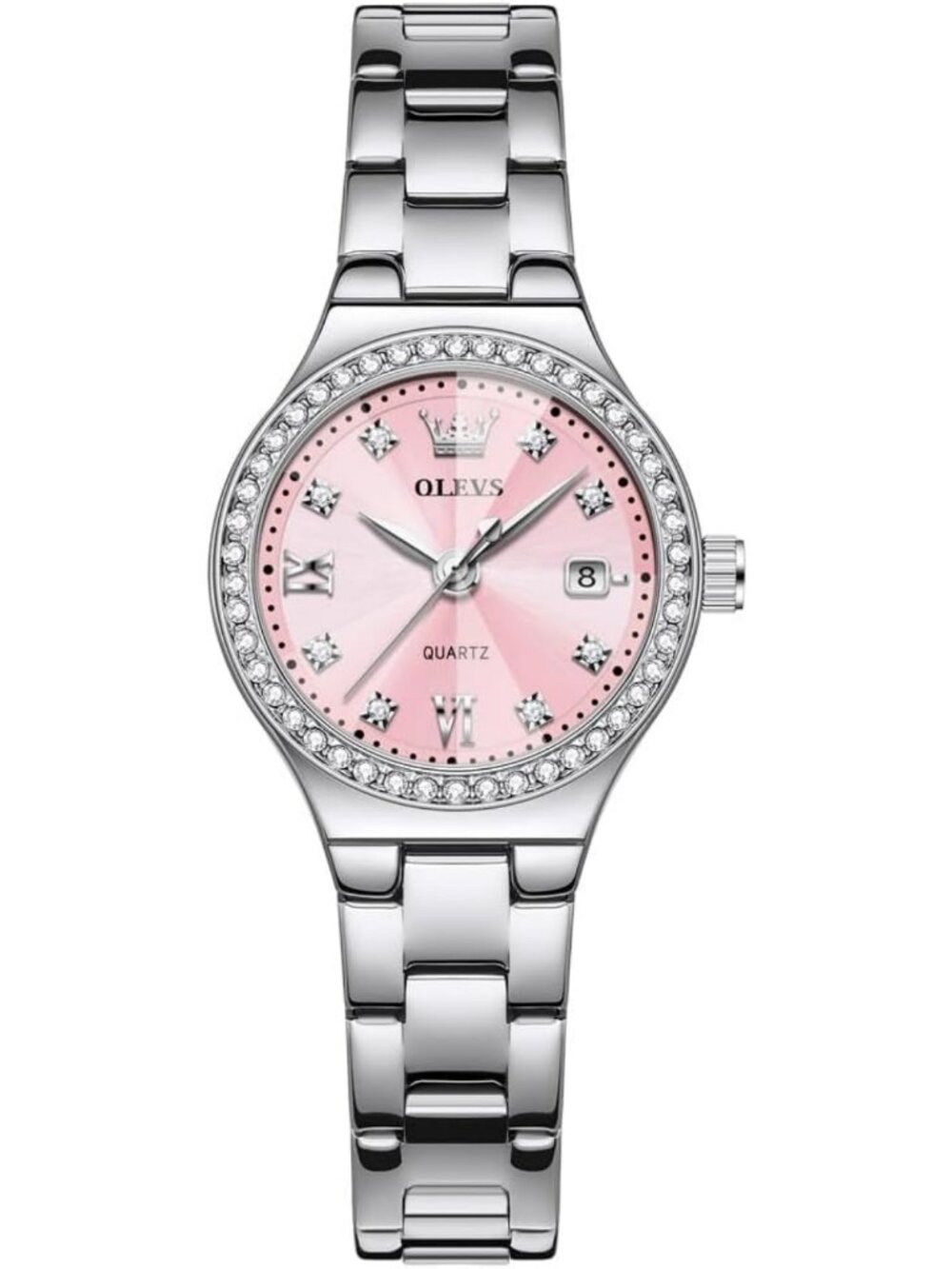 Elegant Silver Stainless Steel Women's Dress Watch - Luminous Analog Timepiece